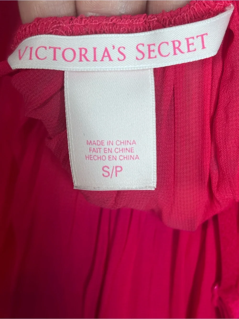 Victoria Secret Women's Pink Babydoll Nightgown with Lace and Bow Size Small/P